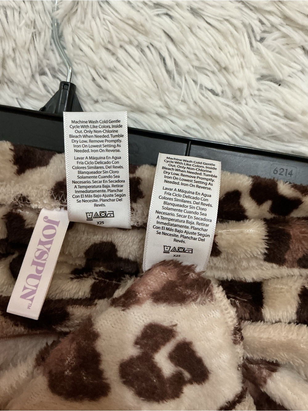 Joyspun Leopard Print Plush Fleece Pajama Lounge Set Size Small (4-6) Cozy Soft - Picture 9 of 14